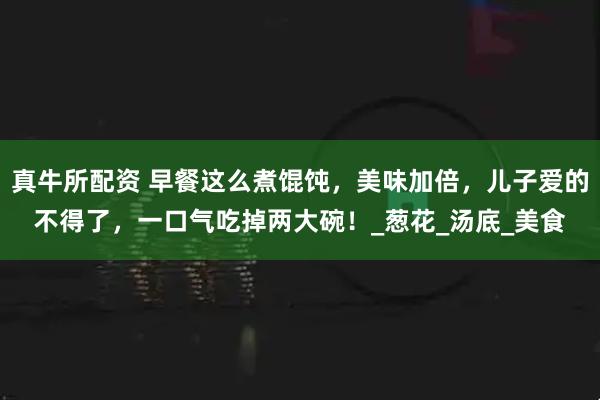 真牛所配资 早餐这么煮馄饨，美味加倍，儿子爱的不得了，一口气吃掉两大碗！_葱花_汤底_美食