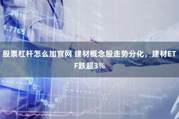 股票杠杆怎么加官网 建材概念股走势分化，建材ETF跌超3%